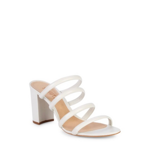 Schutz Felisa Strappy White Leather Block Heel‎ Sandals Size 5.5
